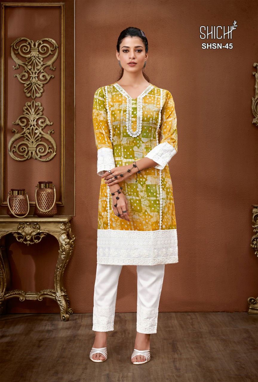 Shichi Sana Fancy Designer Daily Wear Viscose Kurti With Bottom Collection